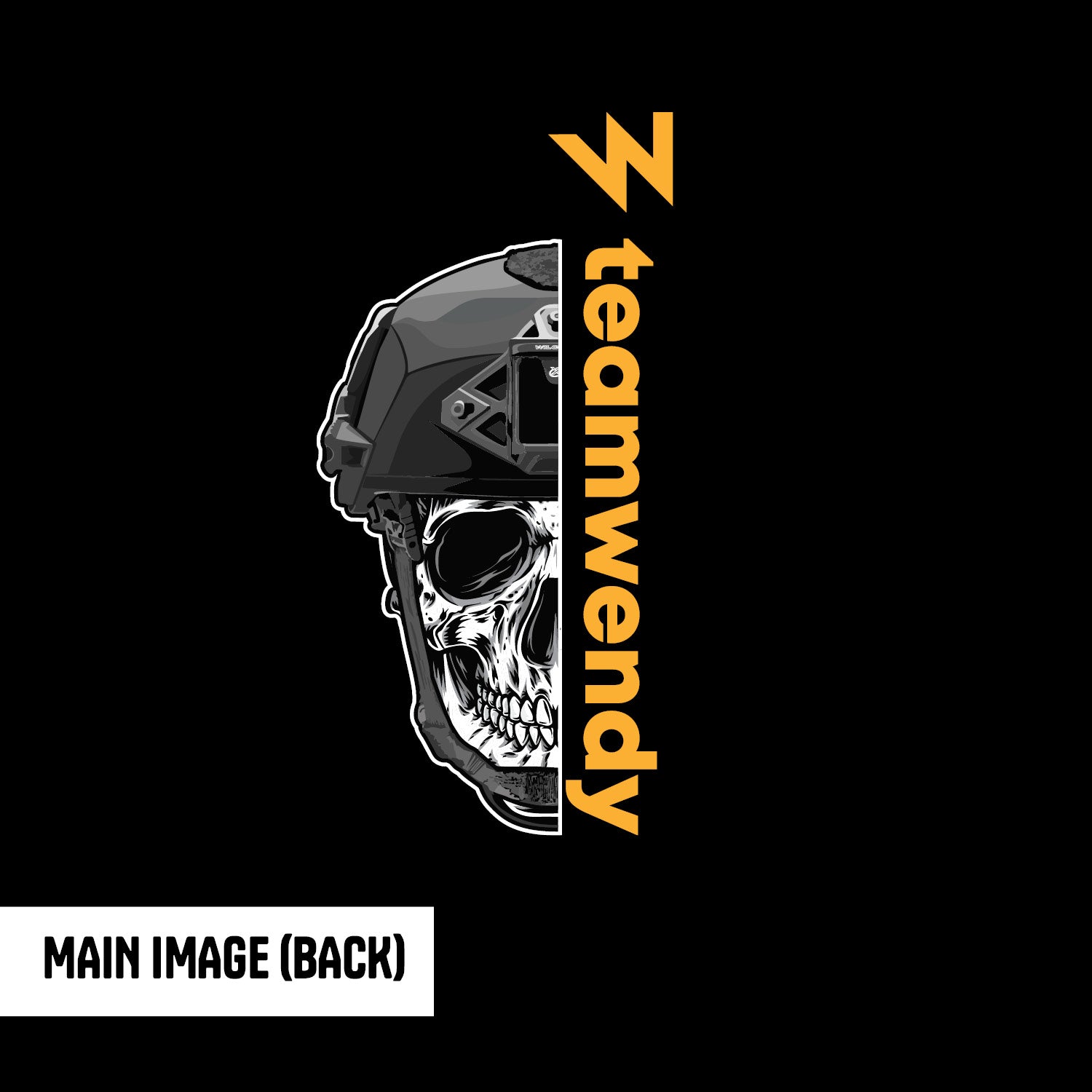 close up of skull design